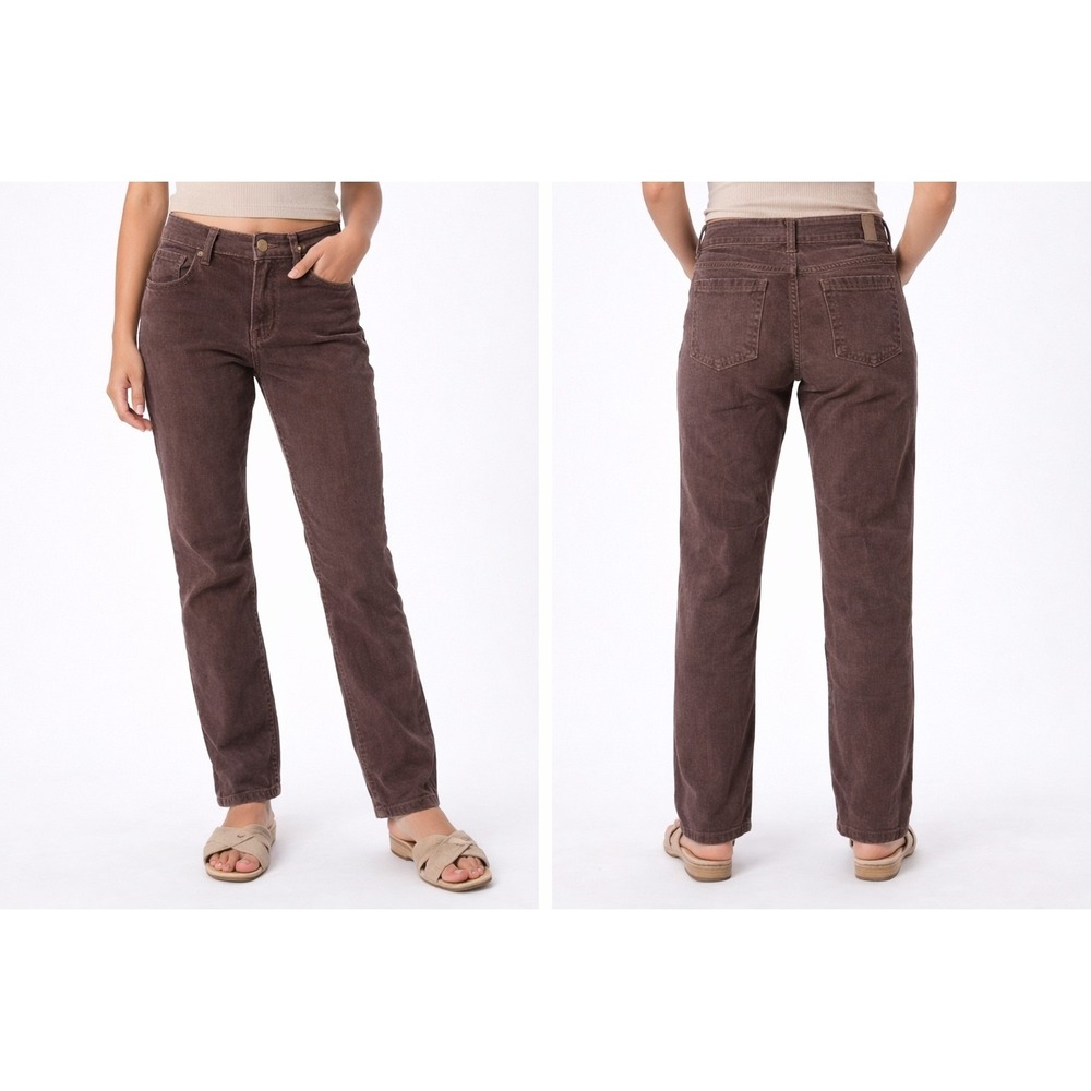 Prana Brown Corduroy Straight‎ Leg Casual Pants Women Size 32